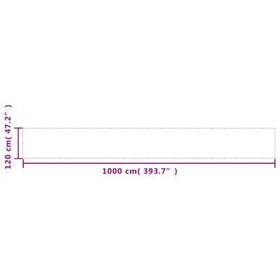 vidaXL Parawan balkonowy, biały, 120x1000 cm, 100% poliester Oxford