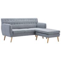 vidaXL Sofa z leżanką, obita tkaniną, 171,5x138x81,5 cm, jasnoszara