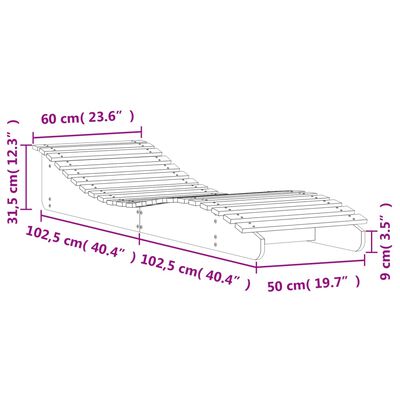 vidaXL Leżaki, 2 szt., 205x60x31,5 cm, lite drewno sosnowe