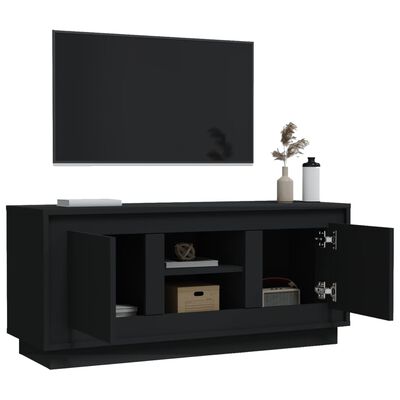 vidaXL Szafka pod TV, czarna, 102x35x45 cm, materiał drewnopochodny