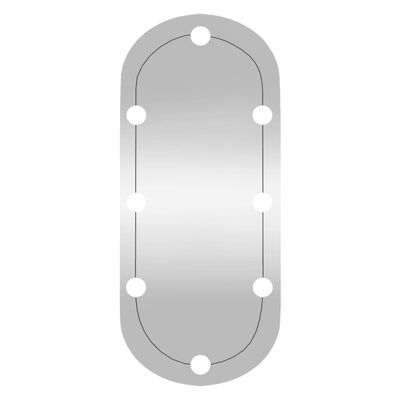 vidaXL Lustro ścienne z LED, 35x80 cm, szklane, owalne