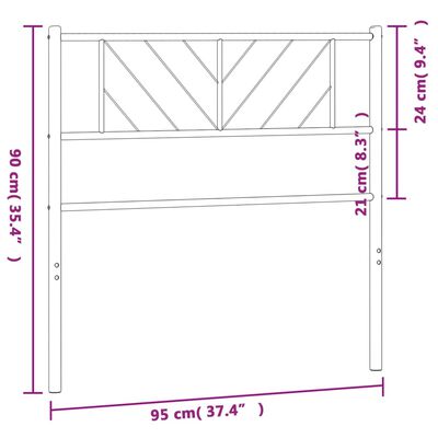 vidaXL Metalowe wezgłowie, białe, 90 cm