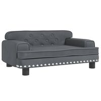 vidaXL Sofa dla dzieci, ciemnoszara, 70x45x30 cm, aksamit
