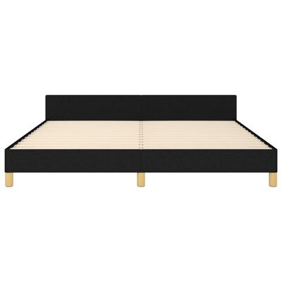 vidaXL Rama łóżka z zagłówkiem, czarna, 180x200 cm, obita tkaniną
