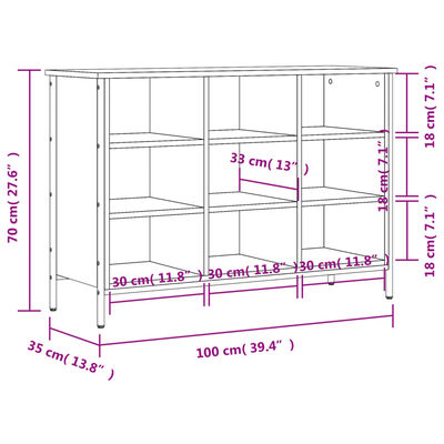 vidaXL Szafka na buty, czarna, 100x35x70 cm, materiał drewnopochodny