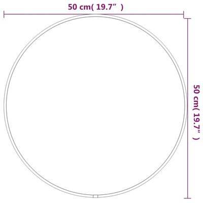 vidaXL Lustro ścienne, srebrne, Ø 50 cm, okrągłe