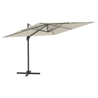 vidaXL Parasol wiszący na aluminiowym słupku, piaskowy, 400x300 cm