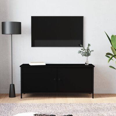 vidaXL Szafka pod TV, czarna, 102x35x45 cm, materiał drewnopochodny