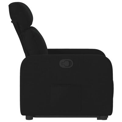 vidaXL Podnoszony fotel rozkładany, czarny, obity tkaniną