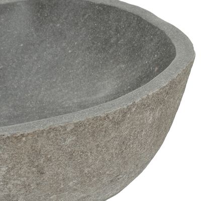 vidaXL Umywalka z kamienia rzecznego, owalna, (37-46)x(29-36) cm
