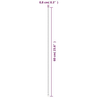 vidaXL Podpórki do roślin, 30 szt., zielone, 60 cm, stalowe