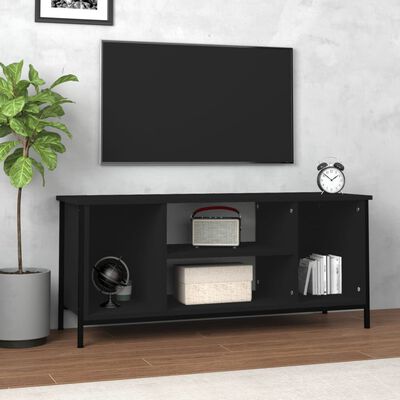 vidaXL Szafka pod TV, czarna, 102x35x45 cm, materiał drewnopochodny