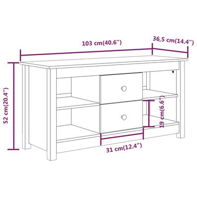 vidaXL Szafka pod TV, miodowy brąz, 103x36,5x52 cm, drewno sosnowe