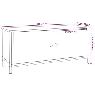 vidaXL Szafka pod TV, dąb sonoma, 102x35x45 cm materiał drewnopochodny