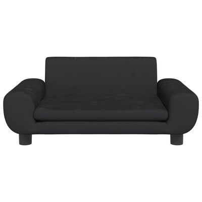 vidaXL Sofa dla dzieci, czarna, 70x45x33 cm, aksamit