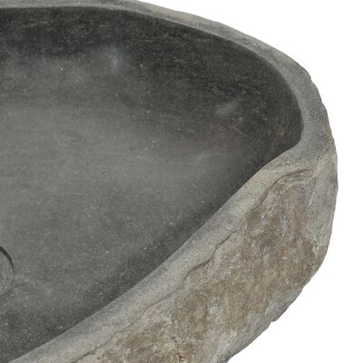 vidaXL Umywalka z kamienia rzecznego, owalna, (45-53)x(34-41) cm