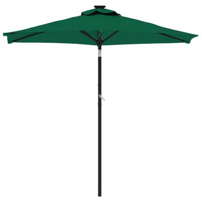 vidaXL Parasol ogrodowy na stalowym słupku, zielony, 225x225x212 cm