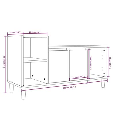 vidaXL Szafka pod telewizor, dąb sonoma, 100x35x55 cm