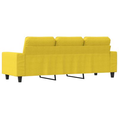 vidaXL Sofa 3-osobowa, jasnożółta, 180 cm, tapicerowana tkaniną