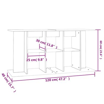 vidaXL Szafka pod akwarium, biała, 120x40x60 cm