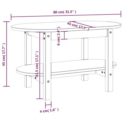 vidaXL Stolik kawowy, czarny, 80x45x45 cm, lite drewno sosnowe