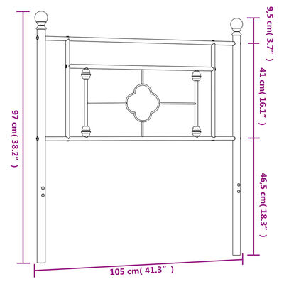 vidaXL Metalowe wezgłowie, białe, 100 cm