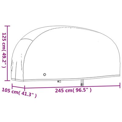 vidaXL Pokrowiec na motocykl, czarny, 245x105x125 cm, Oxford 210D