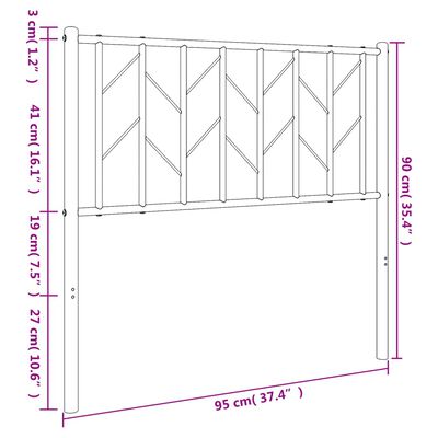 vidaXL Metalowe wezgłowie, białe, 90 cm