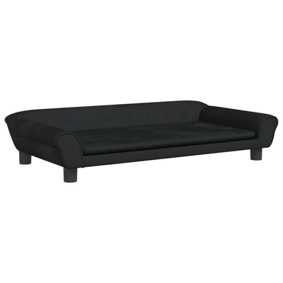 vidaXL Sofa dla dzieci, czarna, 100x50x26 cm, aksamit