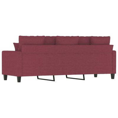 vidaXL Sofa 3-osobowa, winna czerwień, 180 cm,tapicerowana tkaniną