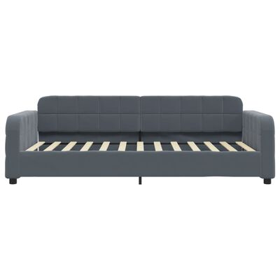 vidaXL Sofa z materacem do spania, ciemnoszara, 90x200 cm, aksamit