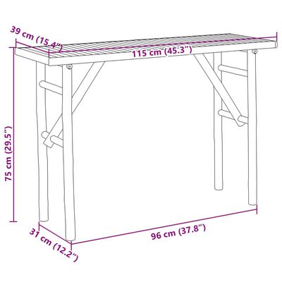 vidaXL Stolik konsolowy, 115x39x75 cm, bambusowy