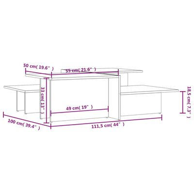 vidaXL Stoliki kawowe 2 szt. szary dąb sonoma, materiał drewnopochodny