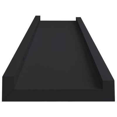 vidaXL Półki ścienne na zdjęcia, 2 szt., czarne, 60x9x3 cm, MDF