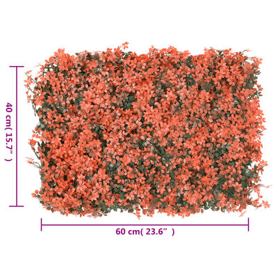 vidaXL Maty ze sztucznymi liśćmi klonu, 24 szt, jasnoczerwone 40x60cm