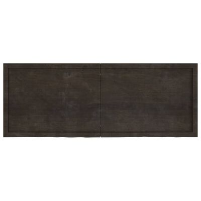 vidaXL Blat stołu, ciemnobrązowy, 160x60x(2-6) cm, lite drewno dębowe