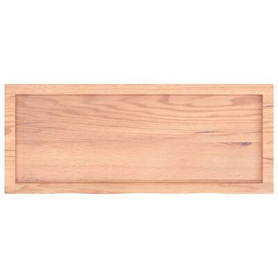 vidaXL Blat do stołu, jasnobrązowy, 100x40x(2-6)cm, lite drewno dębowe