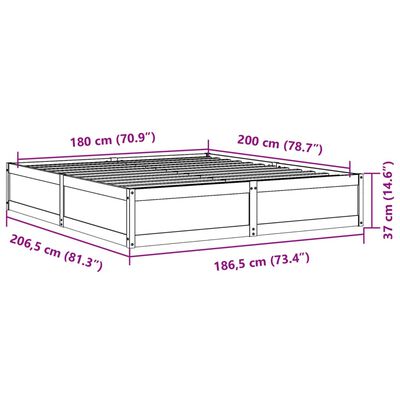 vidaXL Rama łóżka bez materaca, biała, 180x200 cm, lite drewno sosnowe