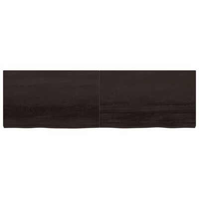 vidaXL Blat do łazienki, ciemnobrązowy, 200x60x(2-6) cm, lite drewno