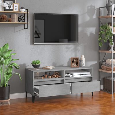 vidaXL Szafka pod TV, szarość betonu, 100x34,5x44,5 cm