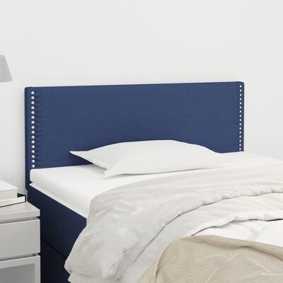 vidaXL Zagłówek do łóżka, niebieski, 90x5x78/88 cm, tkanina