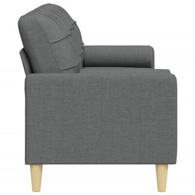 vidaXL 3-osobowa sofa z poduszkami, ciemnoszara, 210 cm, obita tkaniną