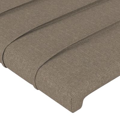 vidaXL Zagłówek do łóżka z LED, taupe, 200x5x78/88 cm, tkanina