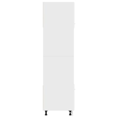 vidaXL Szafka na mikrofalówkę, wysoki połysk, biała, 60x57x207 cm