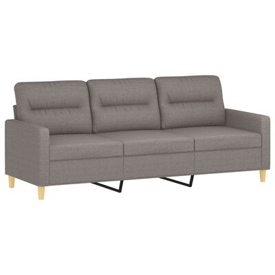 vidaXL Sofa 3-osobowa, kolor taupe, 180 cm, tapicerowana tkaniną