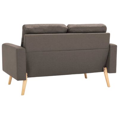 vidaXL 2-osobowa sofa, kolor taupe, tapicerowana tkaniną