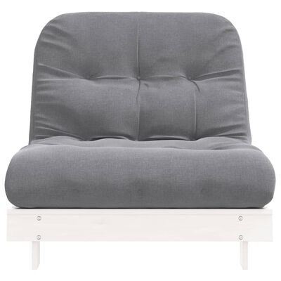 vidaXL Sofa rozkładana typu futon, z materacem, biała, 80x206x11 cm