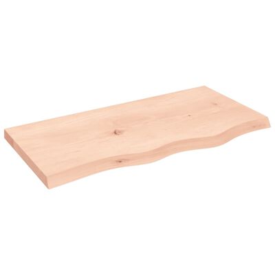 vidaXL Półka, 80x40x(2-4) cm, surowe lite drewno dębowe