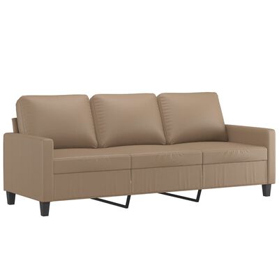 vidaXL 3-osobowa sofa, cappuccino, 180 cm, sztuczna skóra
