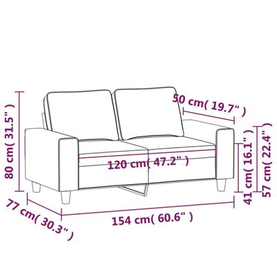 vidaXL Sofa 2-osobowa, jasnożółta, 120 cm, tapicerowana tkaniną